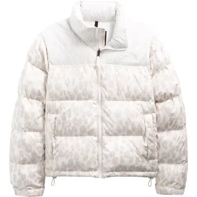 Pre-owned The North Face Women's  Leopard Print 1996 Retro Nuptse 700 Down Jacket In Gray