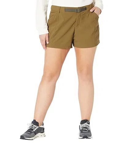 The North Face Women's  Paramount Shorts Flat Front Belted Waist Erk1667 In Green