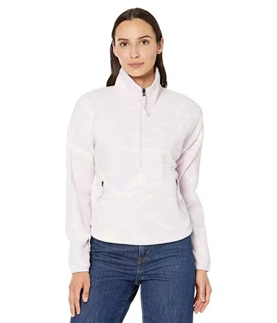 The North Face Women's  Tka Attitude Jacket Lavender Fog 1/4 Zip Fleece Red132 In White