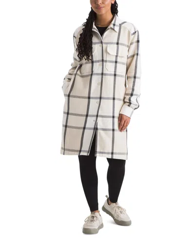 The North Face Women's Valley Long Shirt Jacket In White Dune