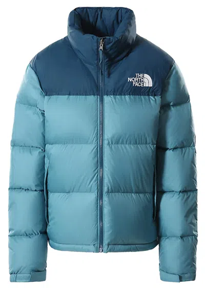 Pre-owned The North Face Womens 1996 Retro Nuptse 700 Fill Packable Jacket In Storm Blue/monterey Blue