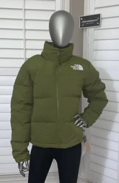 Pre-owned The North Face Womens 92 Ripstop Nuptse 700-down Hooded Jacket Forest Olive In Green