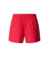 The North Face Fuchsia Logo Shorts In Red