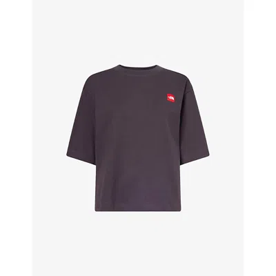 The North Face Womens Obsidian Cropped Brand-patch Cotton-jersey T-shirt In Black