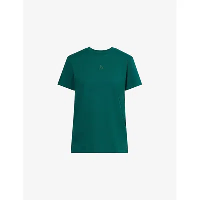 The North Face Womens Logo-embroidered Cotton T-shirt Deep Nori