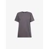 The North Face Womens Anthracite Grey Dome Relaxed Short-sleeve Cotton-jersey T-shirt In Gray