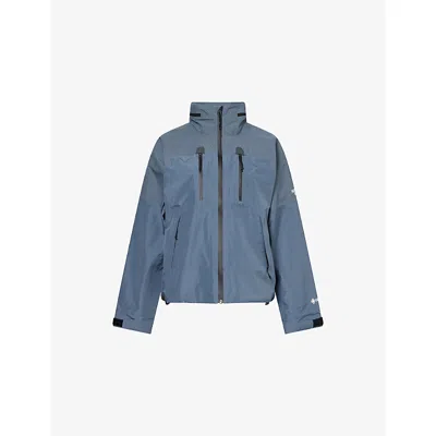 The North Face Womens Granite Grey/tnf Black Devils Thumb Woven-shell Jacket In Blue