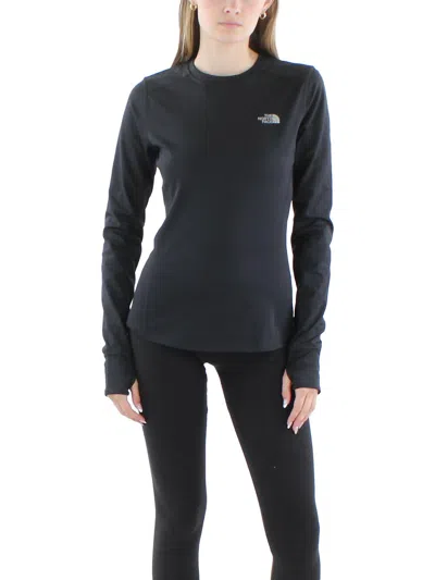The North Face Womens Long Sleeve Logo Pullover Top In Black