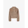 The North Face Womens Mocha Brown Ex Pile Logo-embroidered Fleece Jacket In Neutral