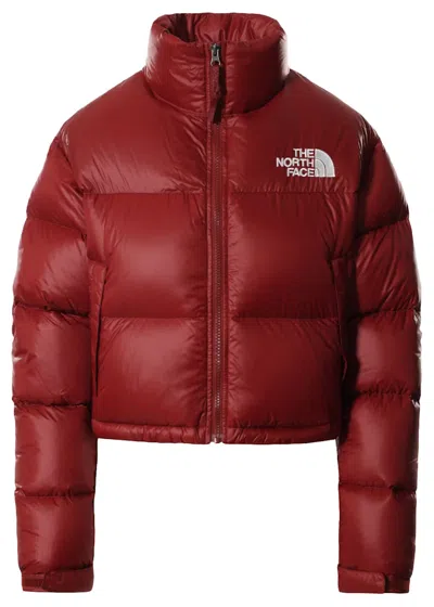 Pre-owned The North Face Womens Nuptse 700 Fill Short Jacket In Brick House Red