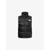 The North Face Womens Tnf Black 1996 Retro Nuptse Hooded Shell-down Vest Xs In Black