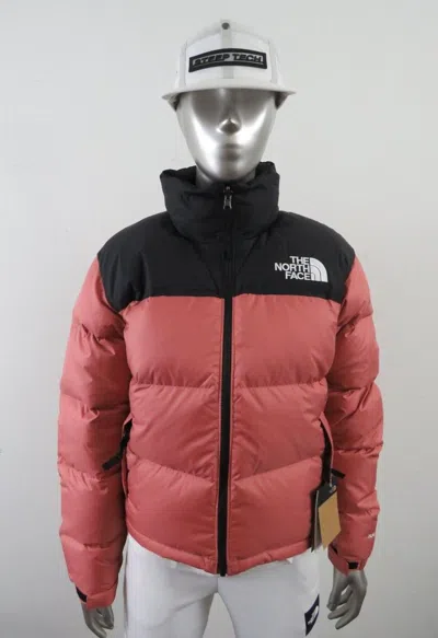 Pre-owned The North Face Womens  1996 Retro Nuptse Puffer 700-down Hooded Jacket - Mahogany In Light Mahogany / Tnf Black / Tnf White Logo