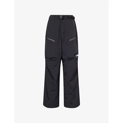 The North Face Womens Tnf Black Belted Logo-print Shel Trousers Xs In Blue