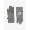 The North Face Womens  Brand-embroidery Stretch-woven Gloves In Gray