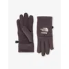The North Face Womens  Brand-embroidery Stretch-woven Gloves In Brown