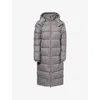 The North Face Womens City Hooded Shell-down Padded Parka Coat Smoked Pearl In Gray