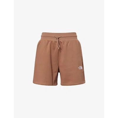 The North Face Womens Latte Essential Relaxed-fit Cotton-blend Jersey Shorts