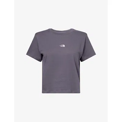 The North Face Womens Anthracite Grey Essential Short-sleeve Cutie Cotton T-shirt In Purple