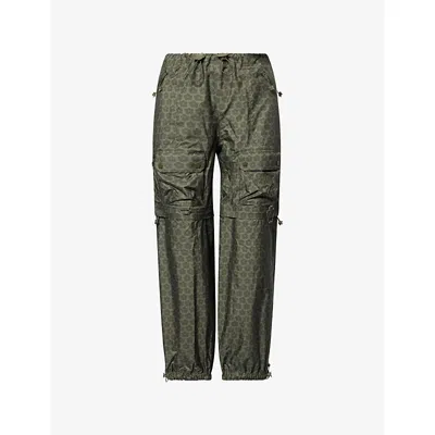 The North Face Womens Dark Green Graphic-pattern Reversible Shell Trousers Xs