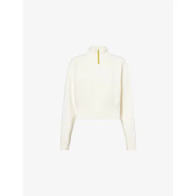 The North Face Womens  Half-zip Logo Knitted Jumper In White