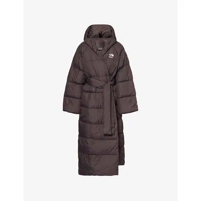The North Face Womens  Nuptse Belted Shell-down Parka In Black