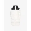The North Face Hooded Drawcord Nuptse Parka Pockets In White Dune/tnf Black