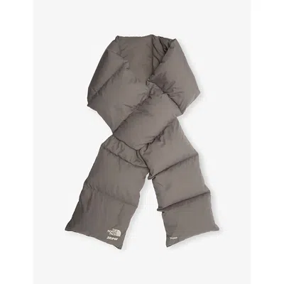 The North Face Womens  Nuptse Quilted Shell-down Scarf In Gray