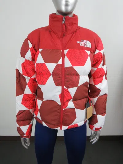 Pre-owned The North Face Womens  Printed 1996 Retro Nuptse 700-down Hooded Jacket - Geo In Ic Geo Print