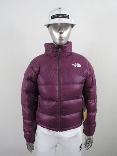 Pre-owned The North Face Womens  Retro Nuptse 2000 Short Crop 700-down Jacket - Purple