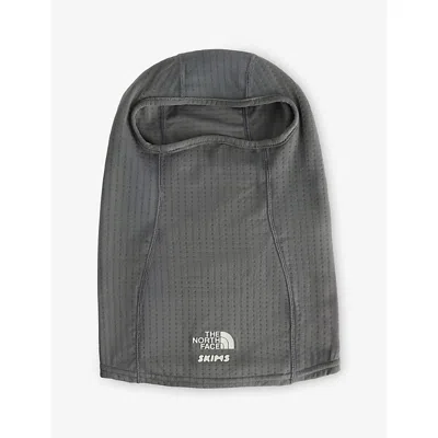The North Face Womens  Textured Brand-print Woven Balaclava In Gray