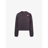 The North Face Womens Obsidian Tnf Cropped Cotton Blend Sweatshirt In Purple
