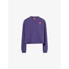 The North Face Womens Tnf Cropped Cotton Blend Sweatshirt Eternal Purple In Purple