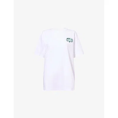 The North Face Womens Tnf White Van Life Graphic-print Cotton T-shirt