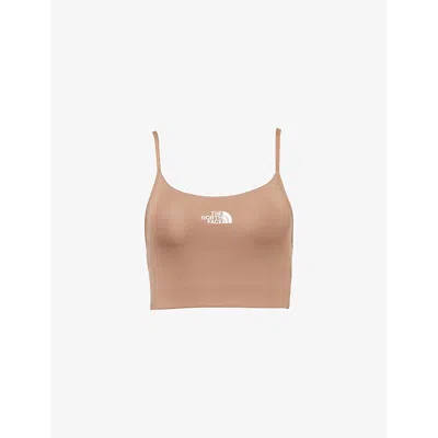 The North Face Womens  W Flex Adjustable-straps Stretch-woven Sports Bra In Bra Latte