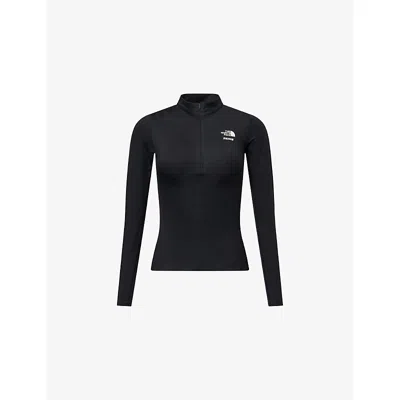 The North Face Womens  X Skims Refina Stretch-woven Long-sleeve Top In Black