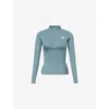 The North Face Womens  X Skims Refina Stretch-woven Long-sleeve Top In Green