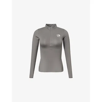 The North Face Womens  X Skims Refina Stretch-woven Long-sleeve Top In Gray