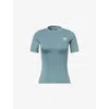 The North Face Womens  X Skims Refina Stretch-woven Short-sleeve Top In Blue
