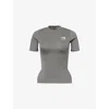 The North Face Womens  X Skims Refina Stretch-woven Short-sleeve Top In Gray