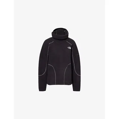 The North Face Womens Tnf Black Balaclava Embroidered-logo Fleece Sweatshirt In Brown