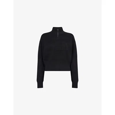 The North Face Womens Tnf Black Half-zip Logo Knitted Jumper