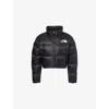 The North Face Womens Tnf Black Tnf Black Nuptse Cropped Shell-down Jacket In Black