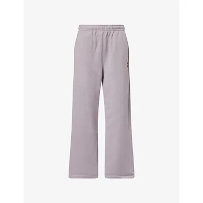 The North Face Womens Transcendent Grey Red Box Wide-leg Cotton-blend Jogging Bottoms In Pink
