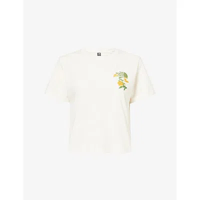 The North Face Womens  Floral-embroidered Regular-fit Cotton-jersey T-shirt In White