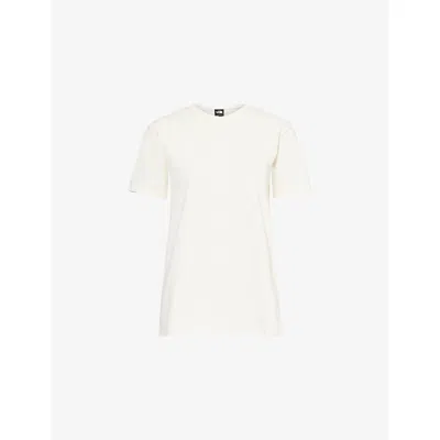 The North Face Womens Logo-embroidered Cotton T-shirt White Dune Xs