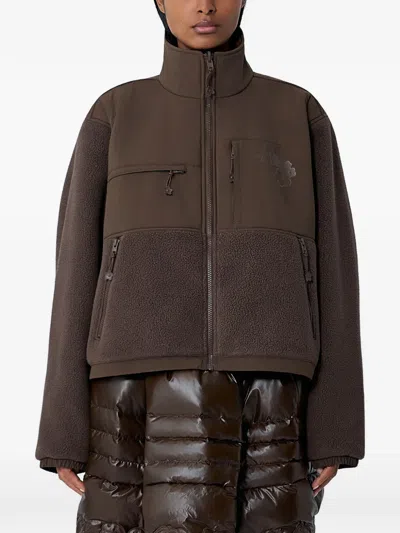 The North Face X Cecilie Bahnsen Zip-up Fleece Panel Jacket In Brown