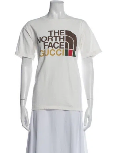 Pre-owned The North Face X Gucci 2022 Graphic Print T-shirt W/ Tags In Neutrals