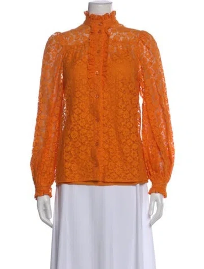 Pre-owned The North Face X Gucci 2022 Lace Pattern Blouse W/ Tags In Orange