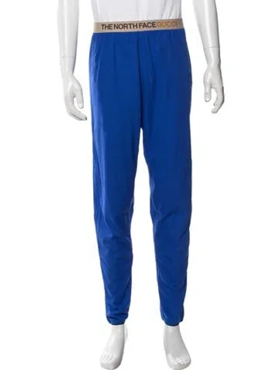 Pre-owned The North Face X Gucci 2022 Web Accent Lounge Bottoms In Blue