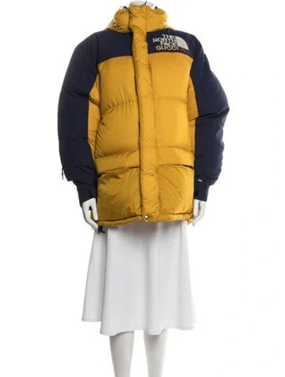 Pre-owned The North Face X Gucci Colorblock Pattern Down Coat W/ Tags In Yellow